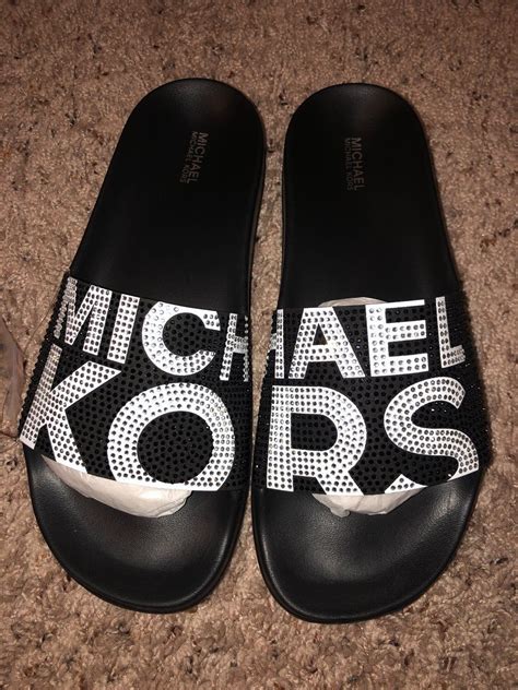 michael kors crystal slides|michael kors slides women's.